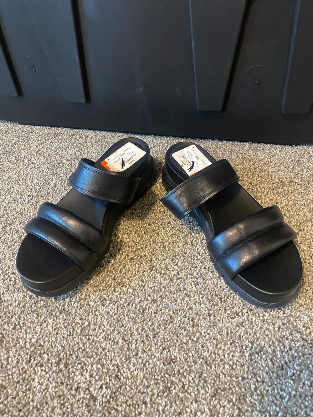 Cole Haan Black Padded Strap Slide Sandals